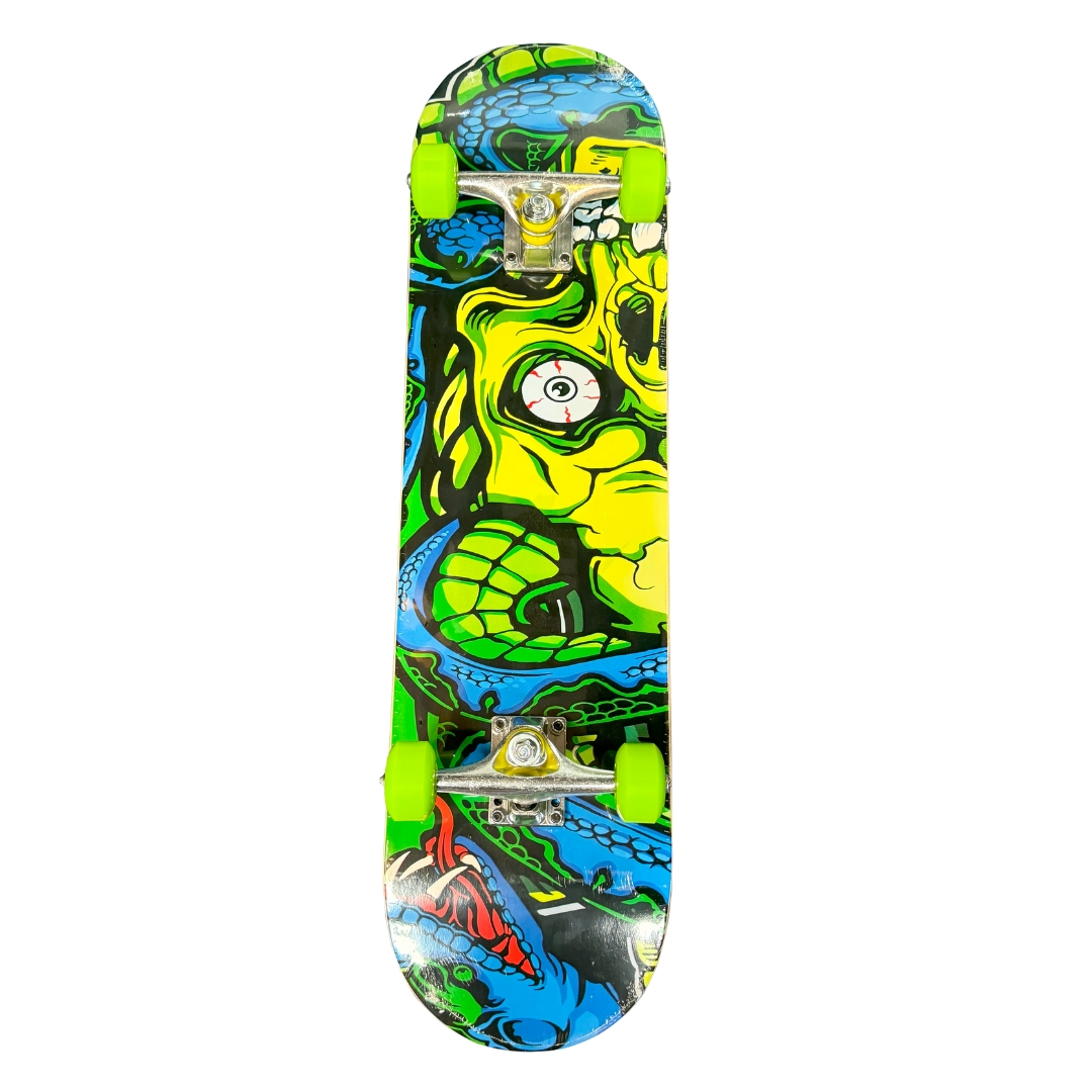 7 Layer Chinese Maple Complete Skateboard -Green