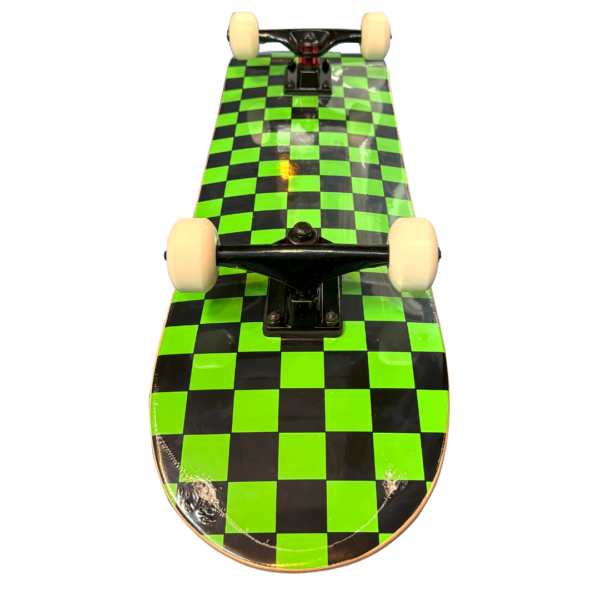 7 Layer Imported Northeastern Maple Complete Skateboard - Checker Green - Image 3