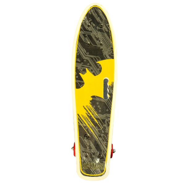 Single Handheld Fish Plate Complete Skateboard - Yellow Bat