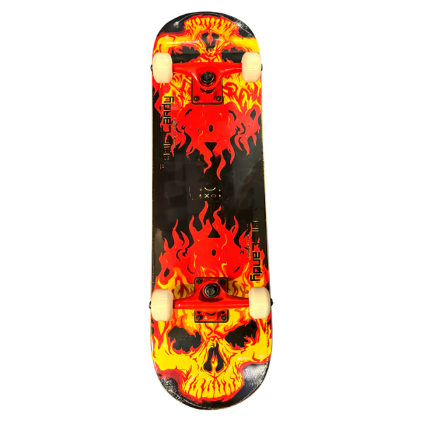 7 Layer Imported Northeastern Maple Complete Skateboard - Flame Skull